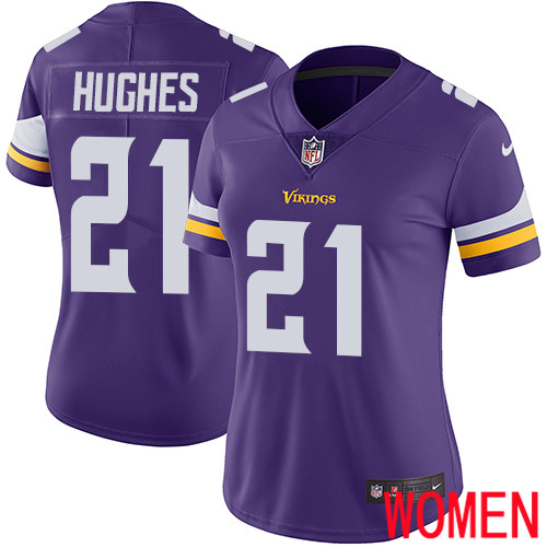 Minnesota Vikings #21 Limited Mike Hughes Purple Nike NFL Home Women Jersey Vapor Untouchable